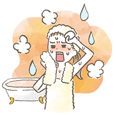 お風呂上がりの女性