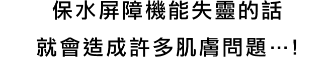 保水バリア機能が乱れるといろいろな肌悩みの原因に・・・!